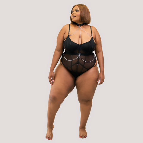 Sandi | Mesh Chain Suspender Bodysuit