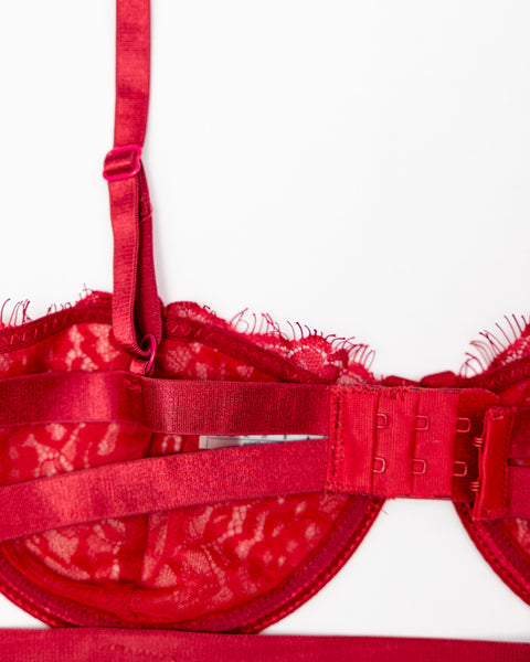 Mandy | Bralette Panties Set Wine Red