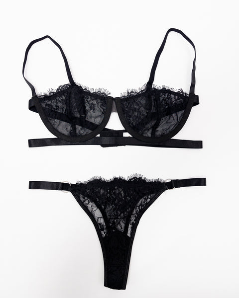 Mandy | Bralette Panties Set Black