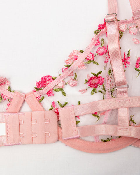 Buhle | Bralette Panties Set Floral Pink