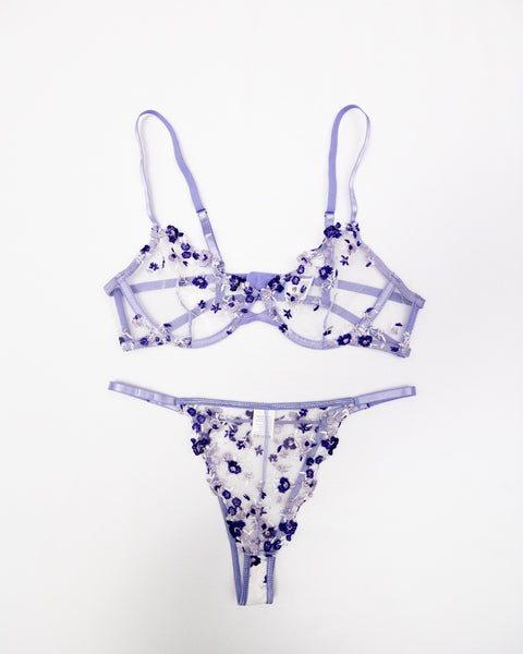 Buhle | Bralette Panties Set Floral Lilac