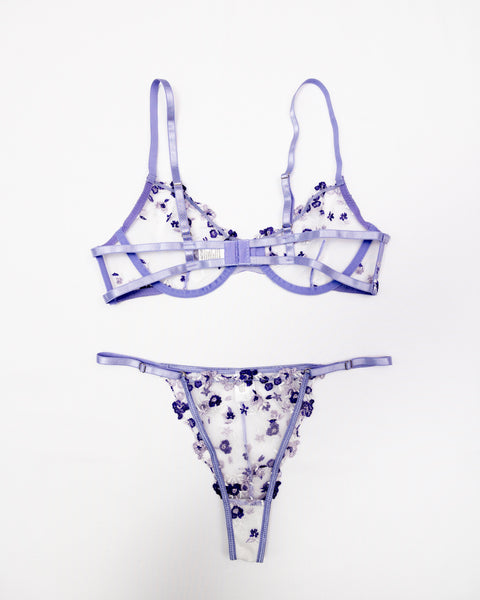 Buhle | Bralette Panties Set Floral Lilac